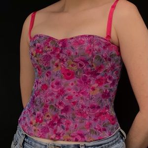 VICTORIAS SECRET FLORAL CORSET TOP